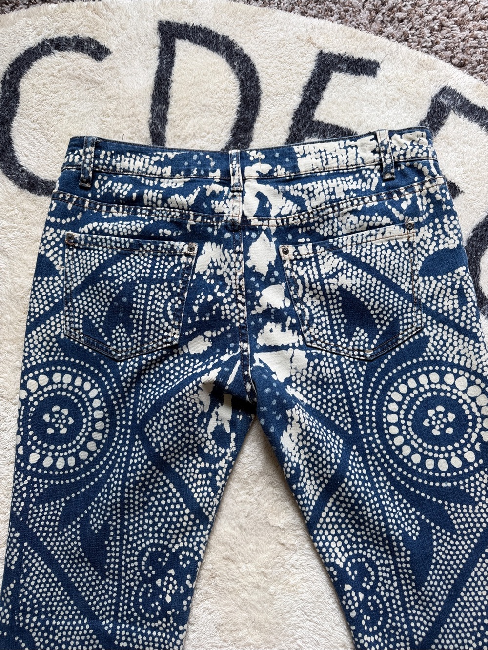 Free People Discharge Bali flare jeans “Malaya” print Size 30 - Picture 5 of 11